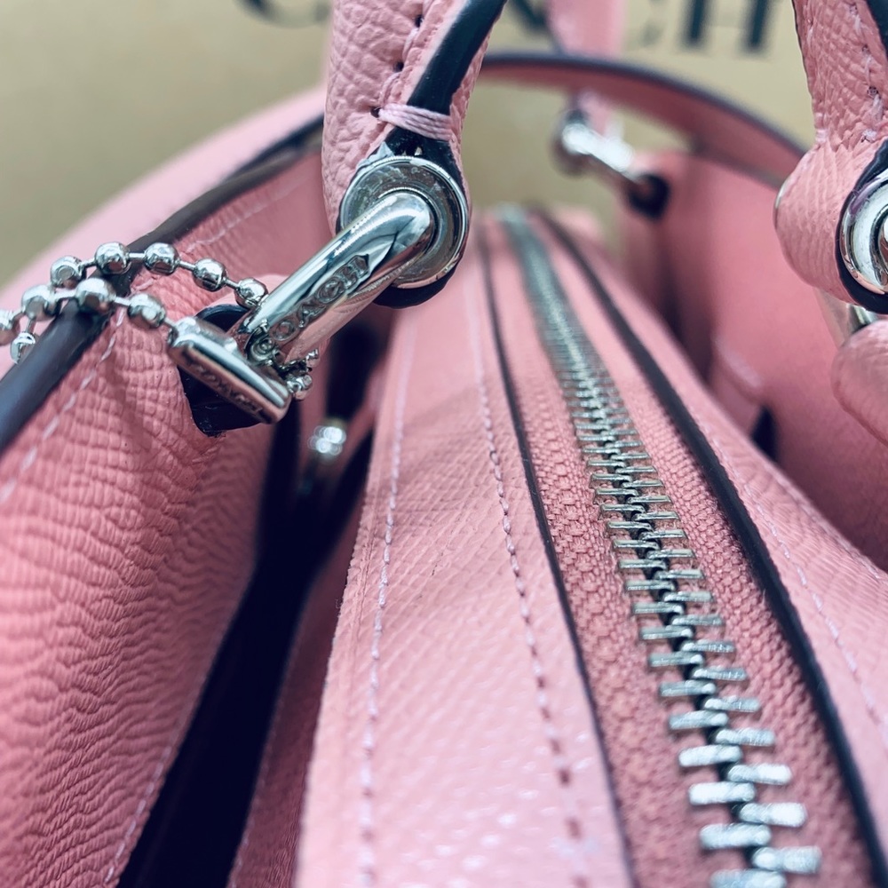 COACH Carryall Crossgrain Leather Lillie Satchel - Picture 10 of 16